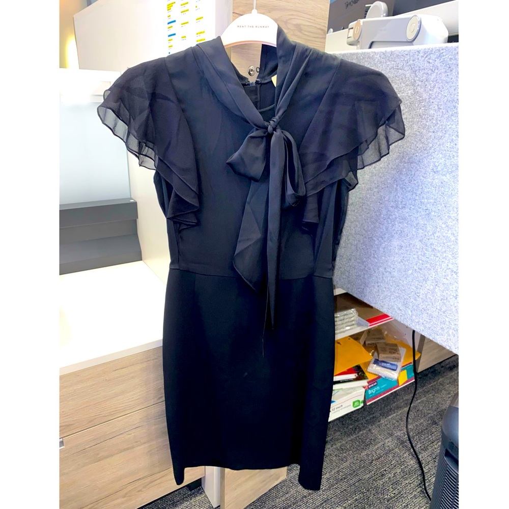 PORTS Black Dress With Necktie
